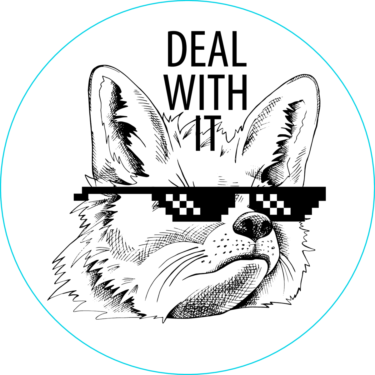 Congratulations! The PNG Image Has Been Downloaded (Deal With It Fox Sunglasses Meme Sticker