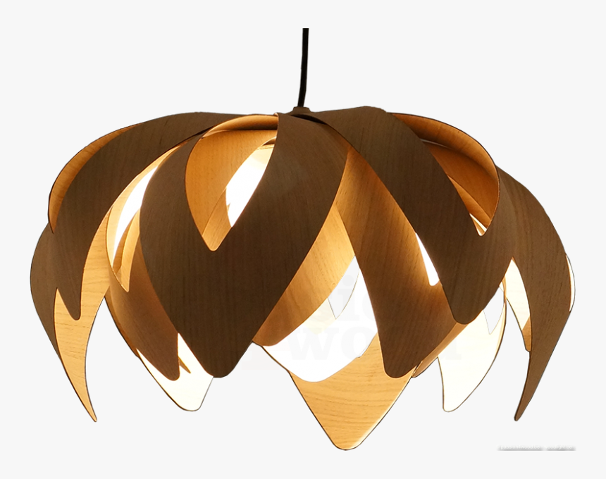Tulip Pendant Light In Wood Mike Vanbelleghem Pion - Fineer Hout Lampen, HD Png Download