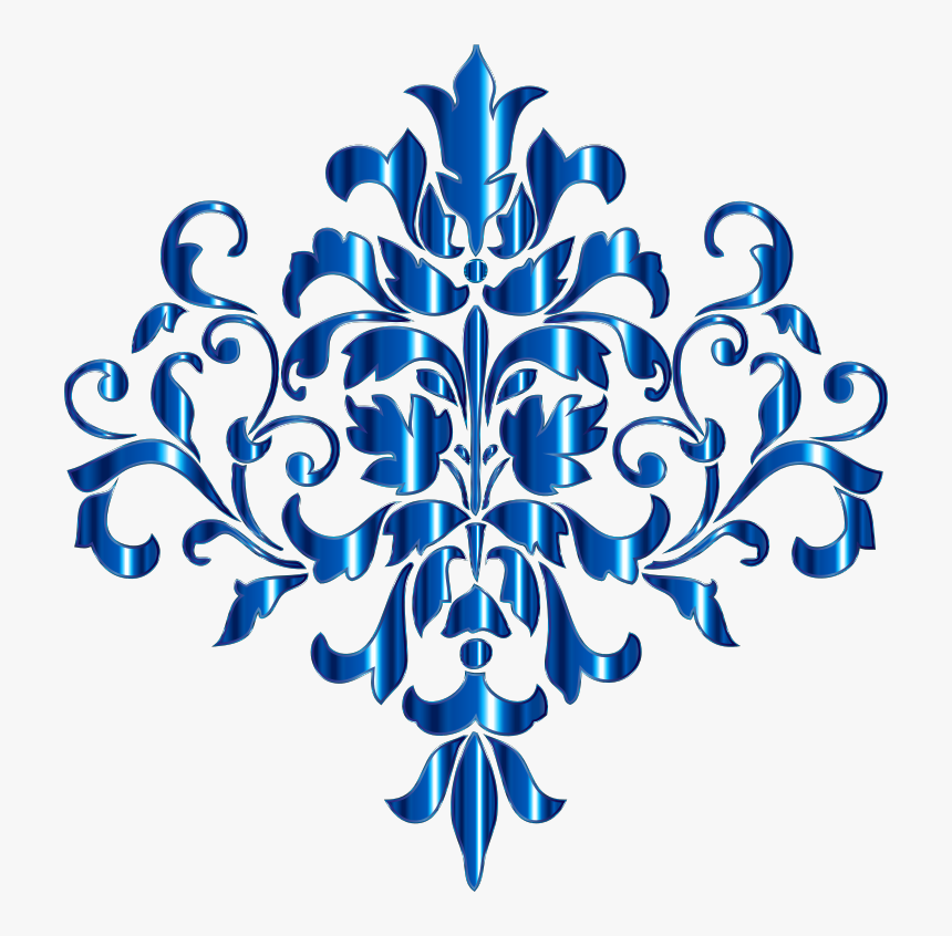 Aquamarine Damask Design No Background Medium Image - Design With No Background, HD Png Download
