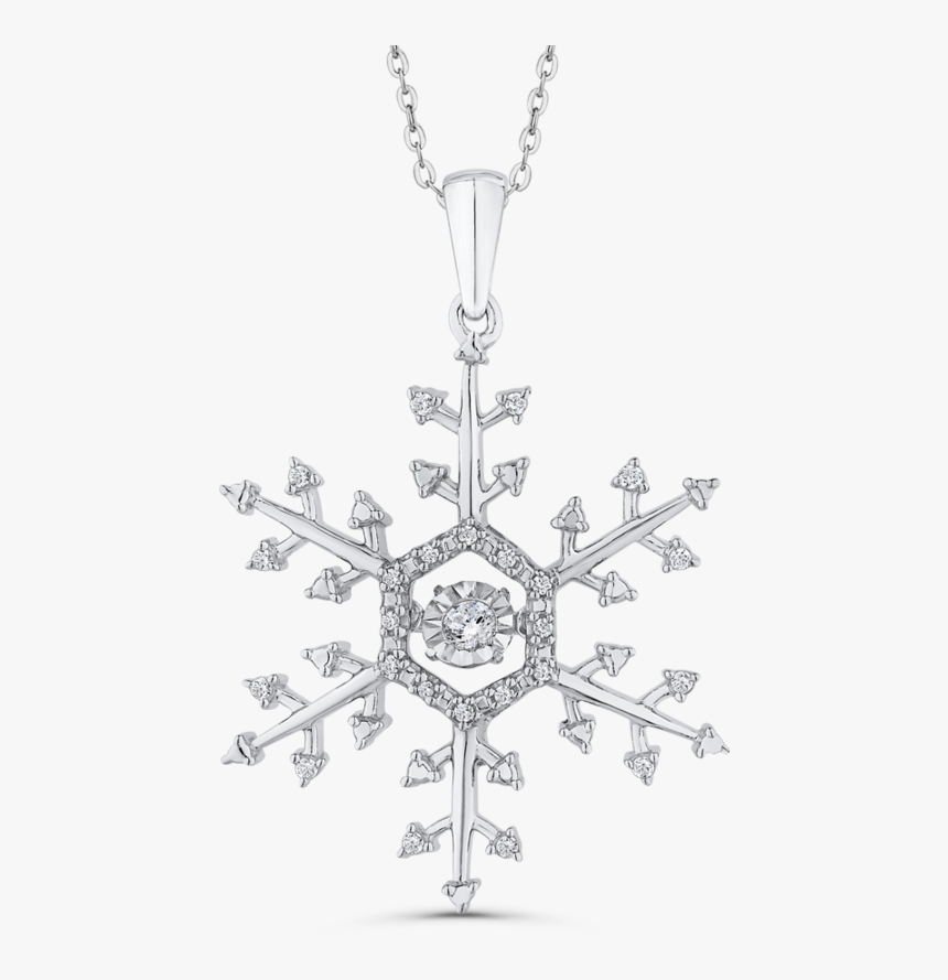 Sterling Silver 1/5 Ct Round Diamond Snowflake Pendant - Cow Png, Transparent Png