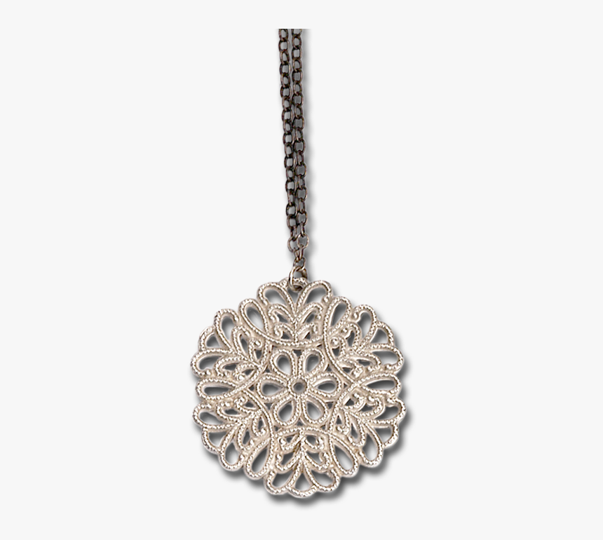 Snowflake Small Silver Pendant Necklace - Locket, HD Png Download