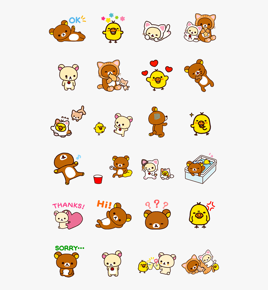Rilakkuma Transparent Line Sticker - Rilakkuma Stickers, HD Png Download