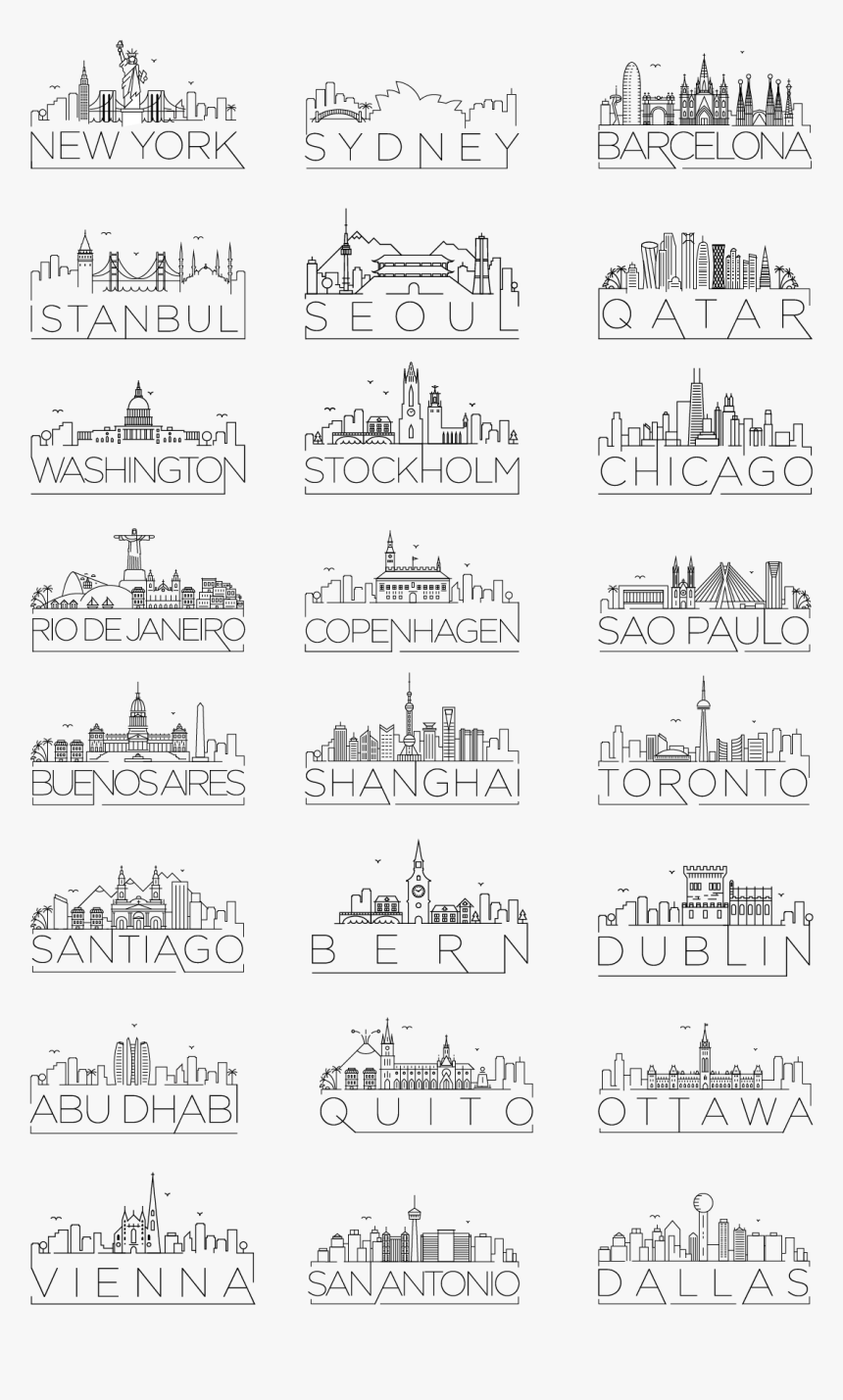 City Skyline Doodle, HD Png Download