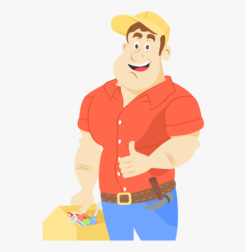 Handyman Services - Contractor Building Home Cartoon, HD Png Download