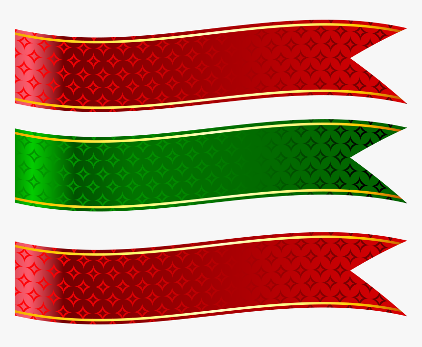 Green And Red Banners Set Png Clipart Picture Banner Shapes Png