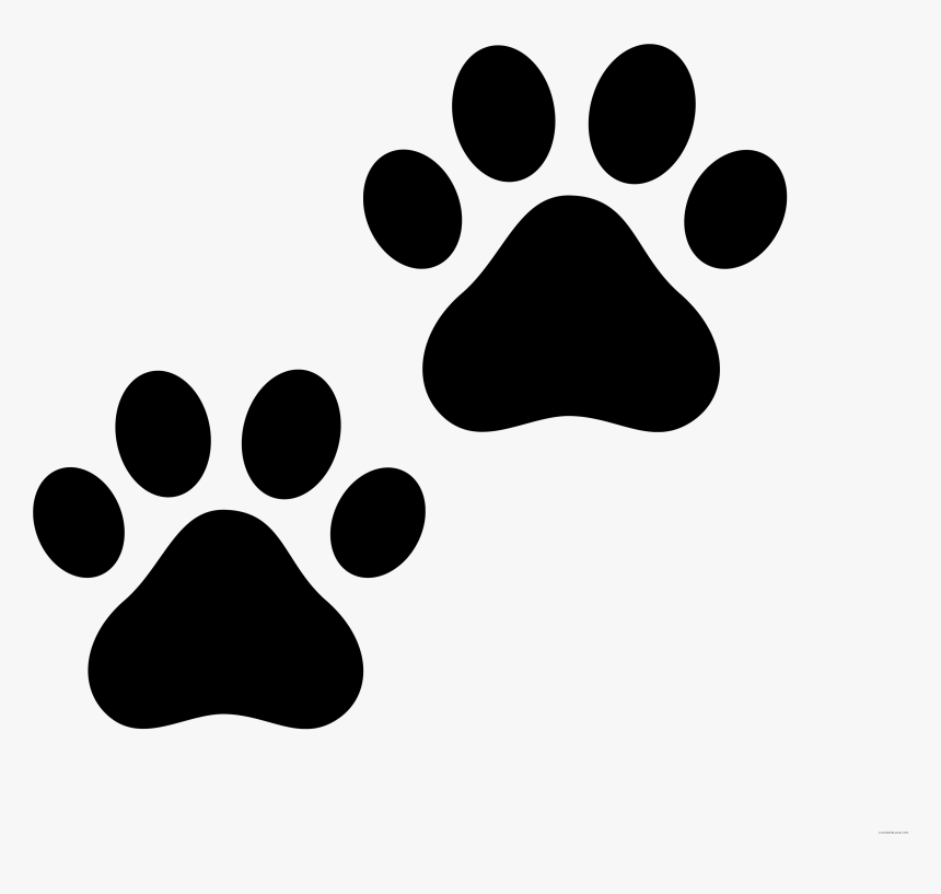 Paw,snout,clip Art,footprint,black And White - Paw Print Clipart Black And White, HD Png Download
