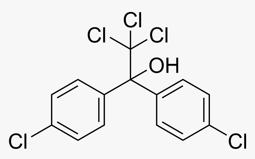 Skeletal Formula Of Dicofol - 5 5 Dithiobis 2 Nitrobenzoic Acid, HD Png Download