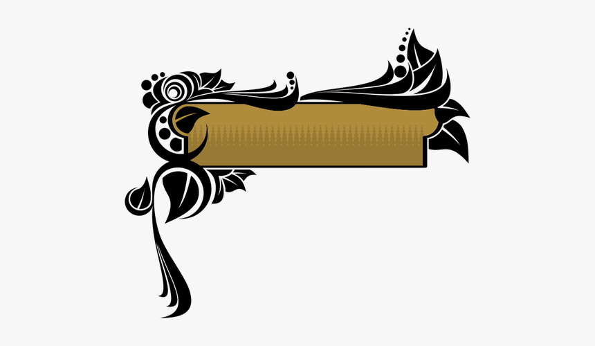 Vector Image Of Brown Rectangular Banner With A Black - Decorative Banner Transparent Png, Png Download