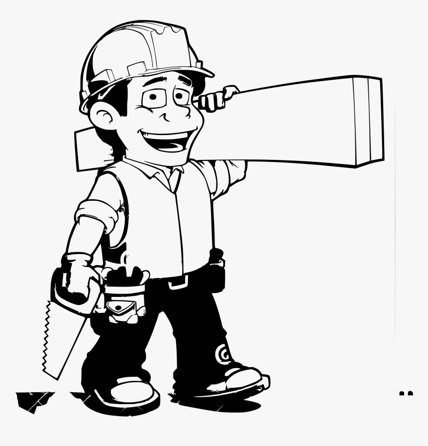 Carpenter Cliparts - Carpenter Black And White Clipart, HD Png Download