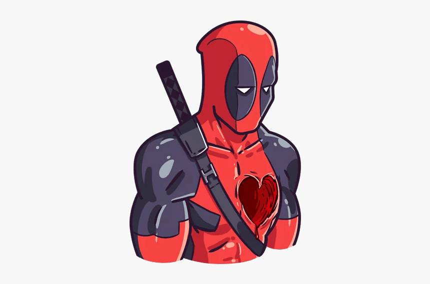 Deadpool Sadness Brokenheart Marvel Spiderman Captainam - Deadpool Broken Heart, HD Png Download