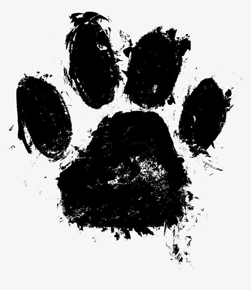 Clip Art Paw Print Png Ink Splatter Paw Print, Transparent Png