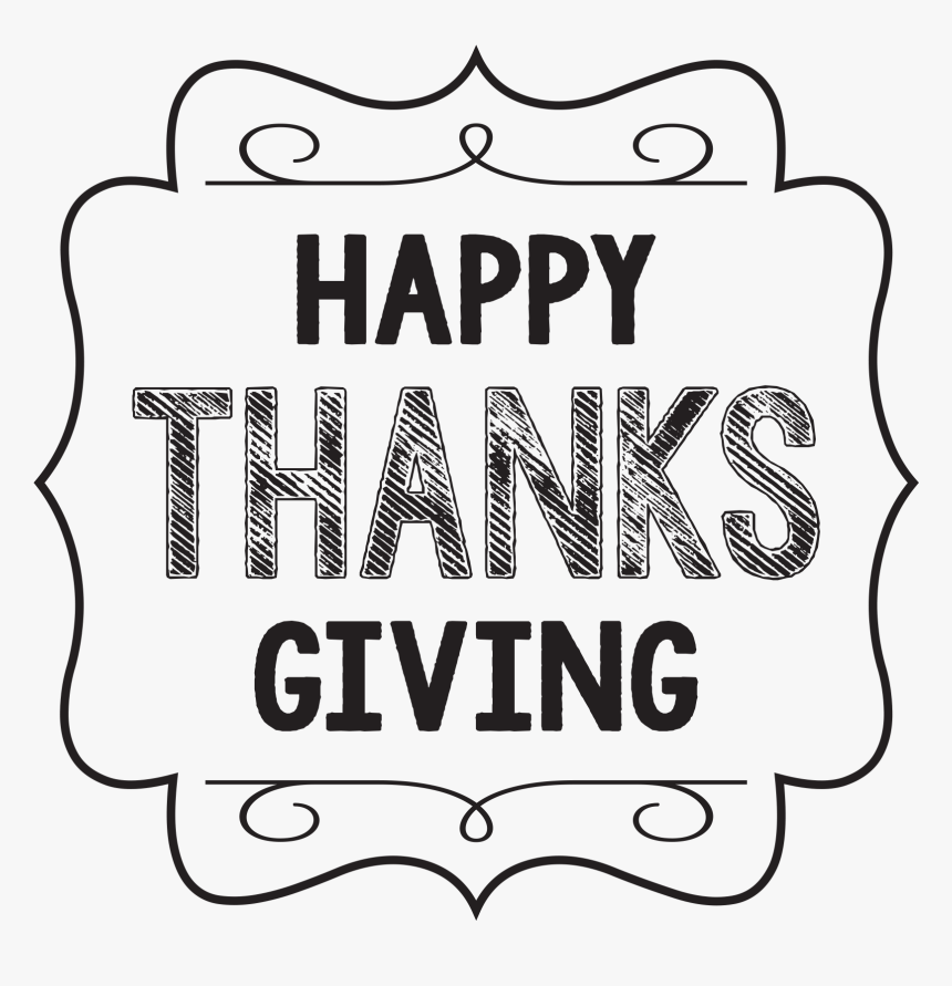 Thanksgiving Black And White Holiday Clip Art - Illustration, HD Png Download