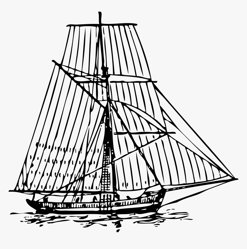 English Man Of War Cutter Circa 1800 Svg Clip Arts - 1800 Ship Line Art, HD Png Download
