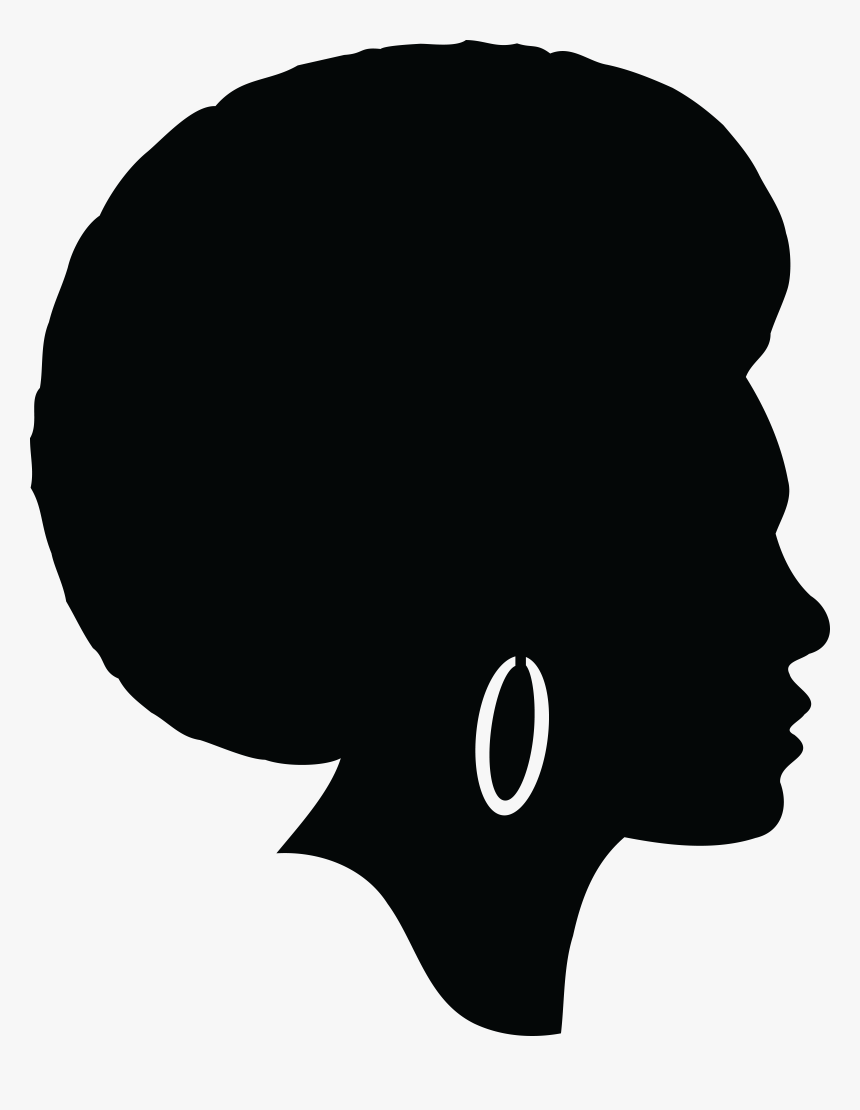 Silhouette Male Afro Clip Art - Black Woman Silhouette Png, Transparent Png