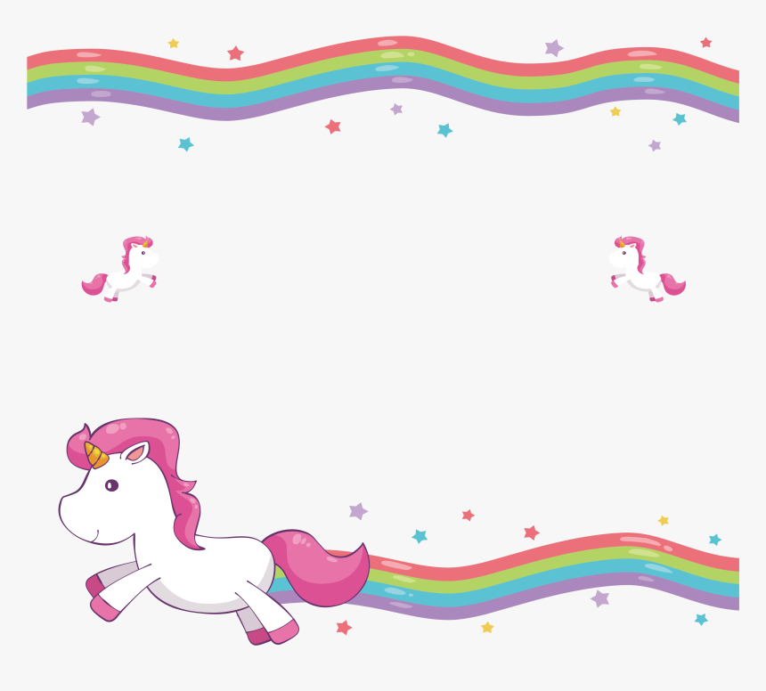 Clipart Rainbow Borders Unicorn Frame Png Transparent Png