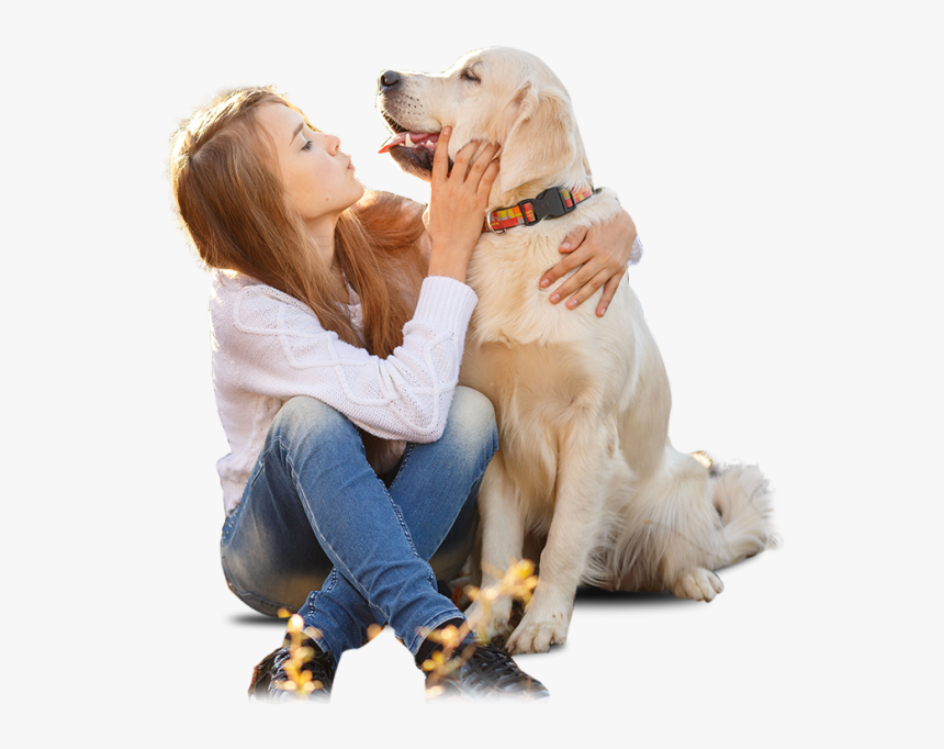 Girl With Dog Png, Transparent Png