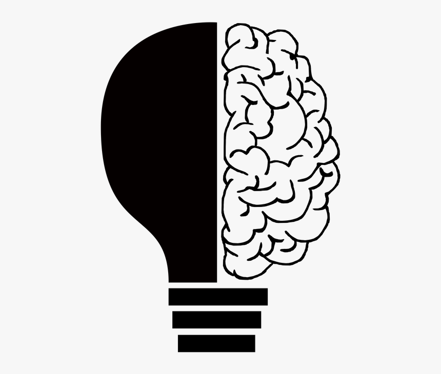 Cerebro, Mente, Psicología, Idea, Corazones, Amor - Brain Light Bulb Clipart, HD Png Download