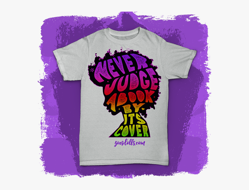 Afro Silhouette Tee Rainbow 1 Purple Bg - Illustration, HD Png Download