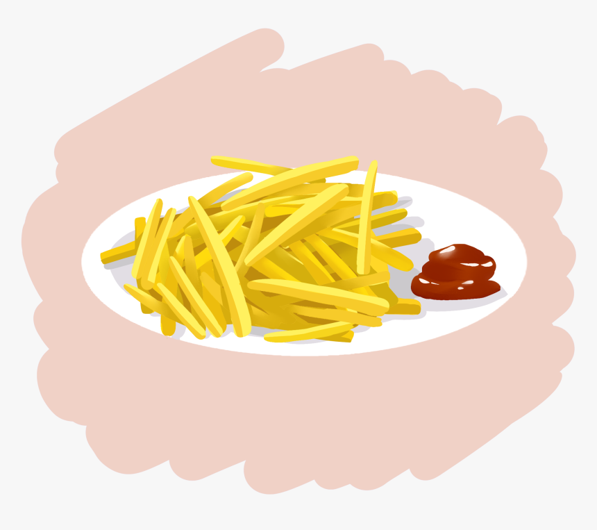 French Fries Frenchfries Potatoes Potato Png And Psd - French Fries On Plate Cartoon, Transparent Png