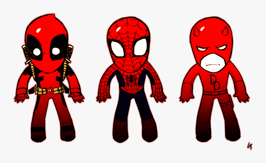 Spider-man Daredevil Deadpool Iron Man Clint Barton - Daredevil Vs Deadpool Vs Spiderman, HD Png Download
