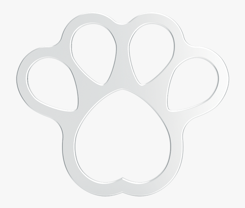 Paw Print 3d Chrome Plated Sticker - Circle, HD Png Download