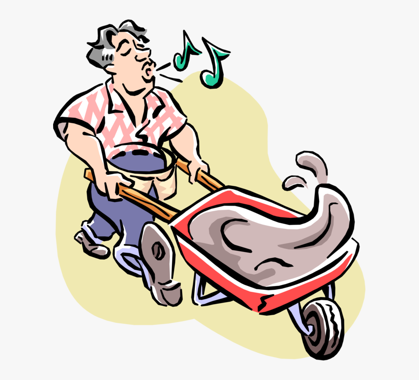Vector Illustration Of Do It Yourself Home Improvement - Cartoon Wheelbarrow, HD Png Download
