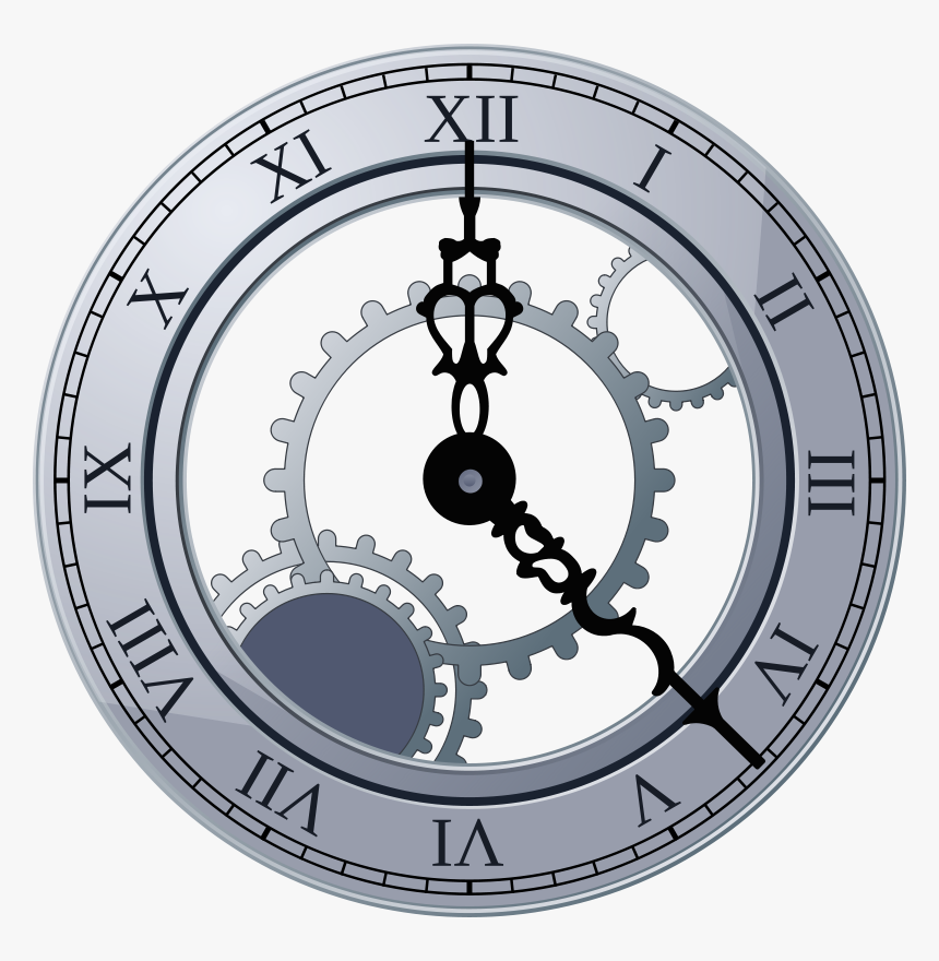Clock, Face, Numbers, Roman Numerals, Watch, Silver - Clipart Transparent Background Clock, HD Png Download