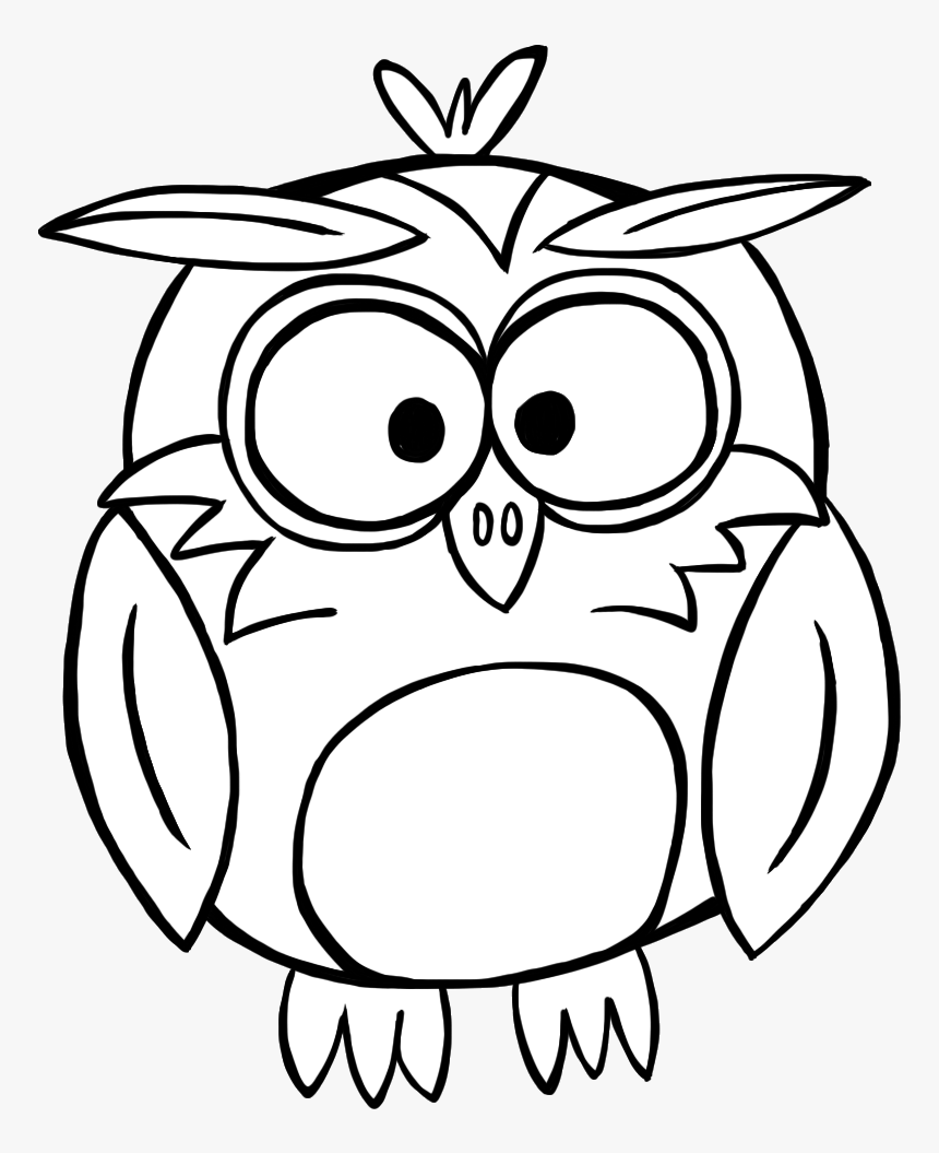 Mountain Black And White - Clip Art Owl Cute Black And White, HD Png Download
