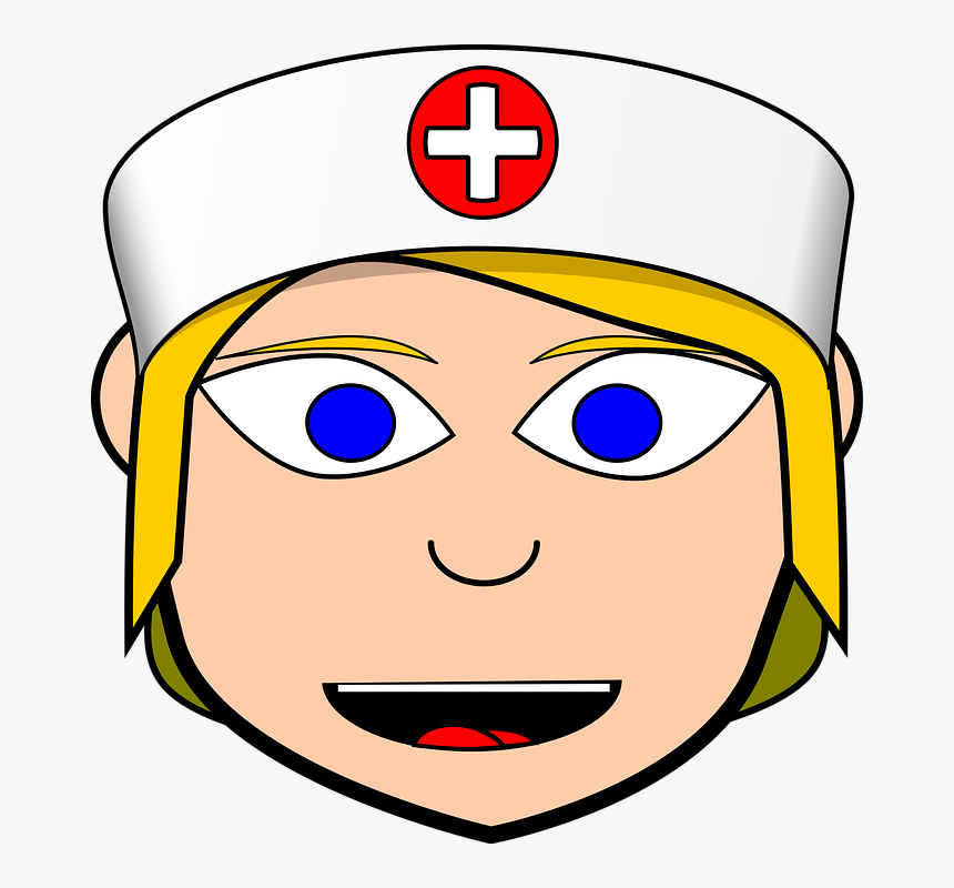 Free Vector Graphic Nurse Face Cartoon Woman Image - Nurse Face Clipart, HD Png Download