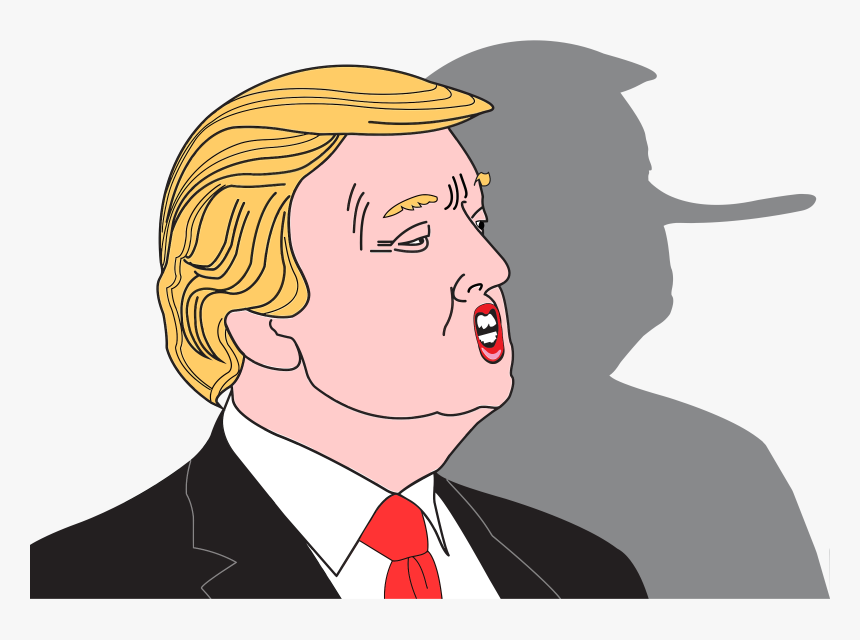 Donald Trump And Shadow Icons Png - Donald Trump Pinocchio Nose, Transparent Png