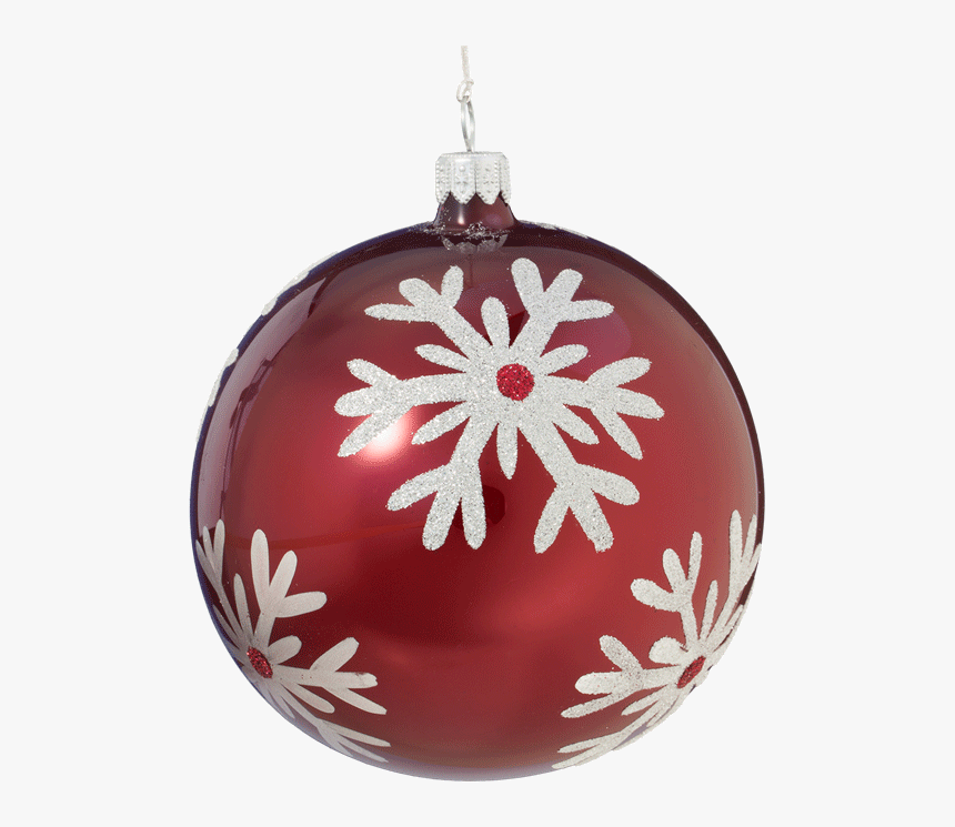 Christmas Ball Ornament With Silver Snowflake, 10cm - Christmas Ornament, HD Png Download