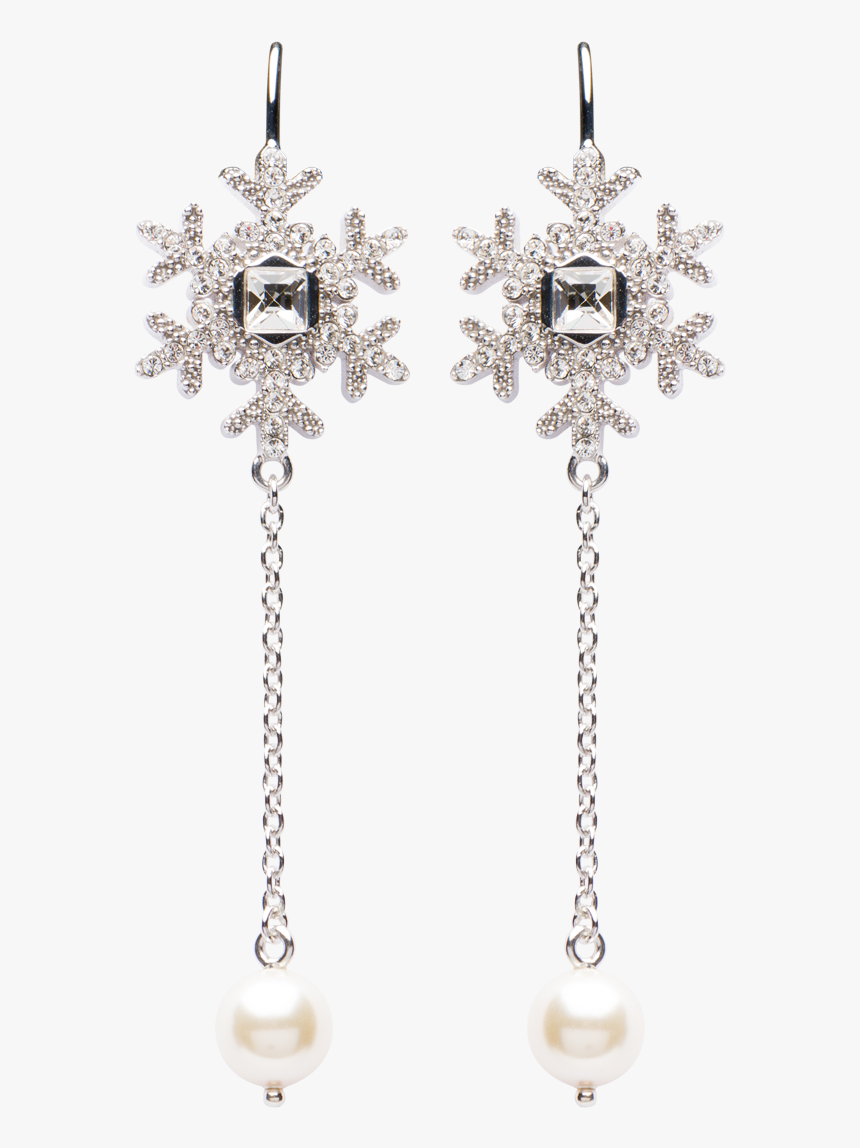 Transparent Silver Snowflake Png - Earrings, Png Download
