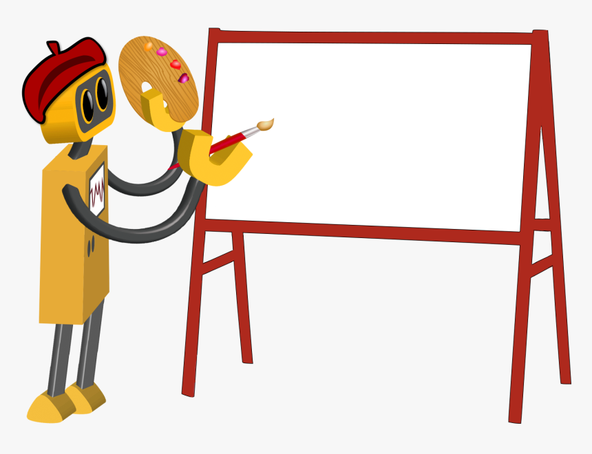 Robot Painting Clipart, HD Png Download
