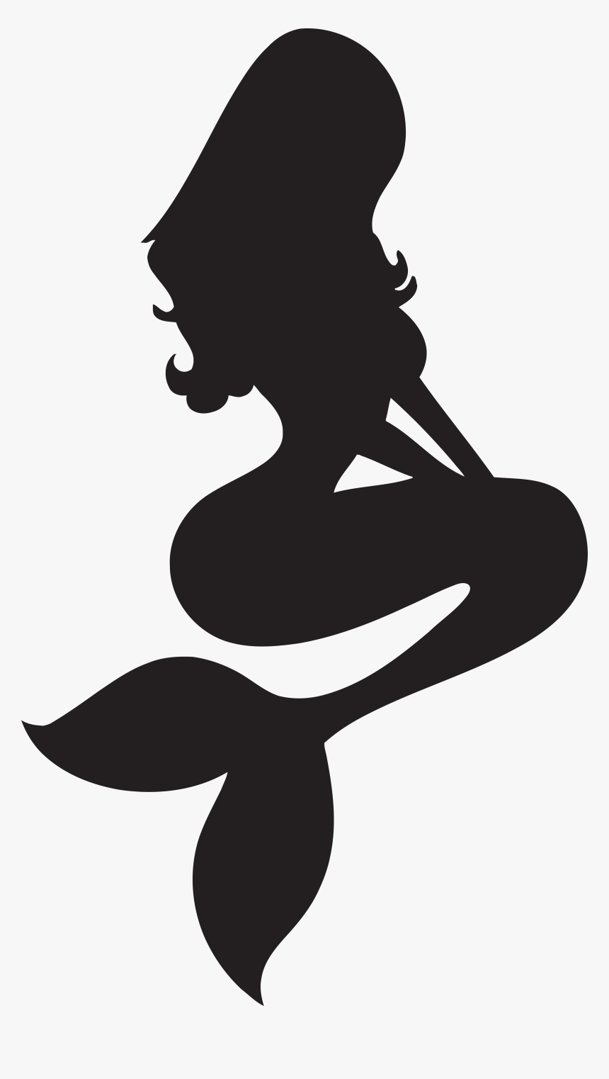 Ariel Silhouette Stencil The Little Mermaid - Mermaid Silhouette, HD Png Download