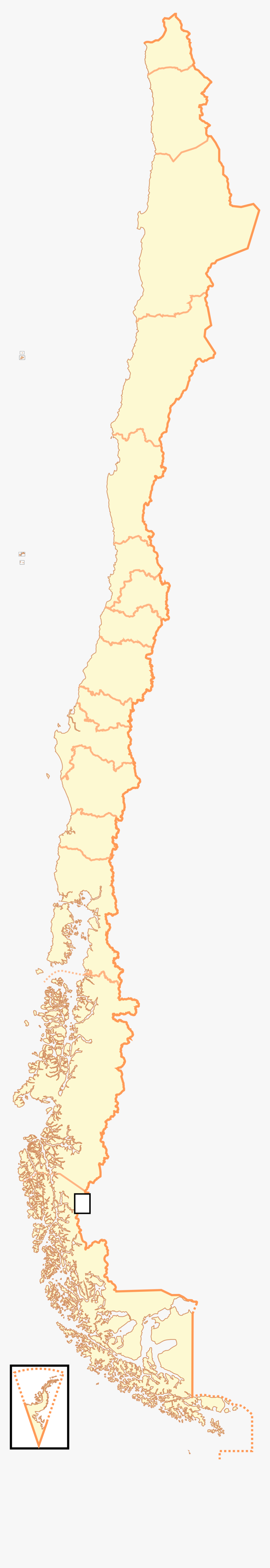 Mapa De Chile Con Regiones En Png, Transparent Png