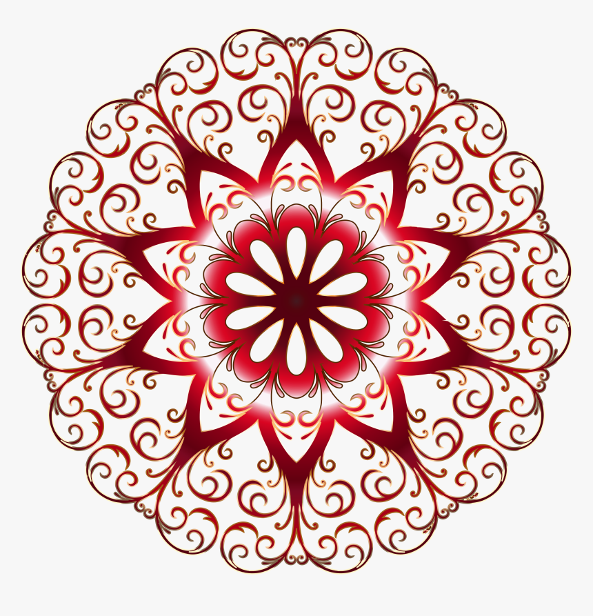 Prismatic Flourish Snowflake 3 No Background Clip Arts - Floral Round Design Png, Transparent Png
