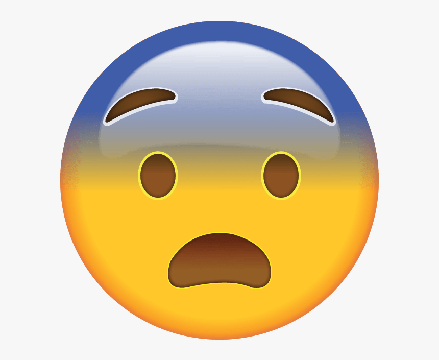 Emoticon Fearful - Fearful Emoji Png, Transparent Png