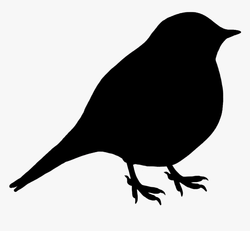 Small Black Silhouette Of Bird Sitting Bird Silhouette, HD Png