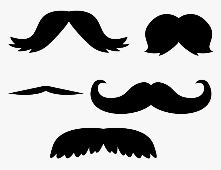 Hair,clip Art,black And White,eyelash,wing - Cowboy Mustache Cut Out, HD Png Download
