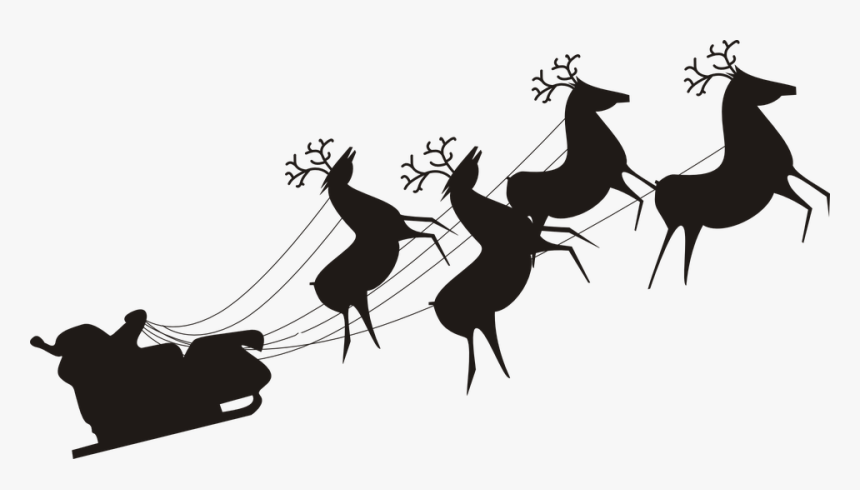 Santa Claus, Reindeer, Christmas, Sled, St Nicklaus - Santa Sleigh Transparent Clipart, HD Png Download