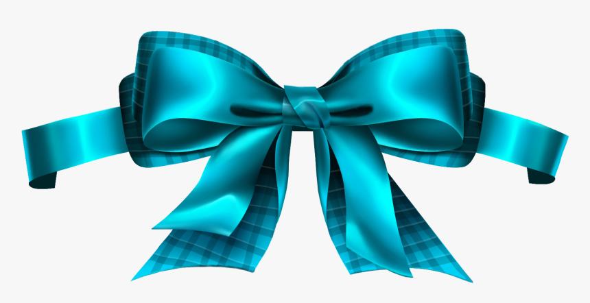 Blue Christmas Bow Png - Ribbon Bow Blue Png, Transparent Png