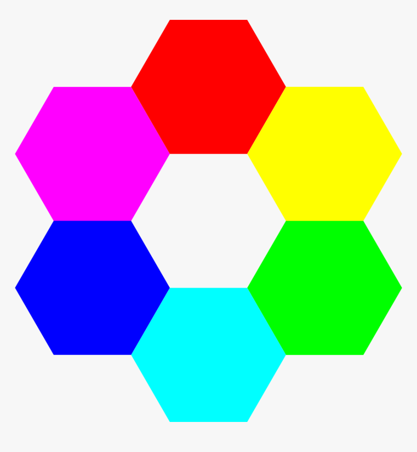 Hexagon Clip Art - 6 Colors In The Rainbow, HD Png Download