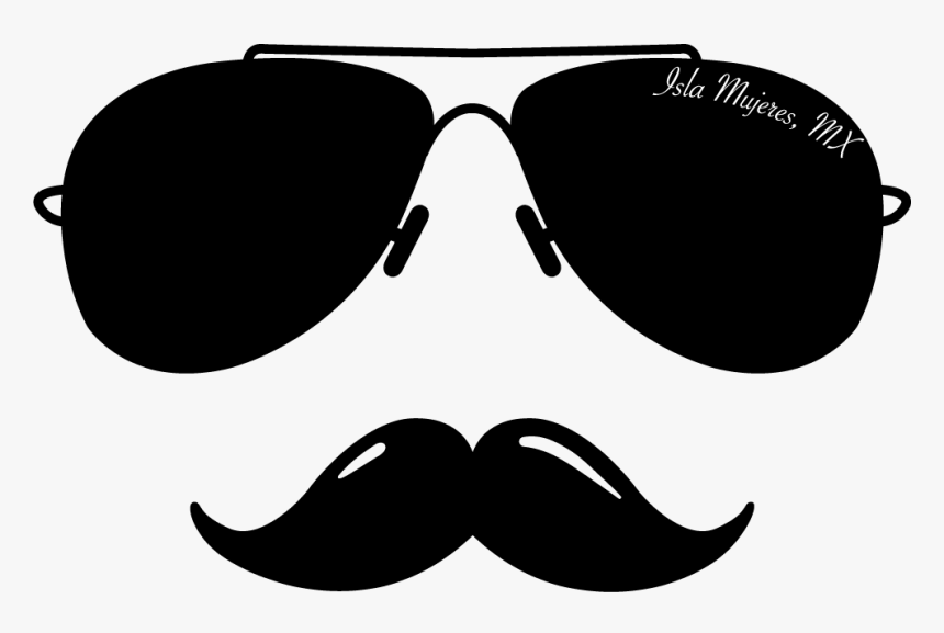 Care,line,goggles,black And White,aviator Sunglass,clip - Face With Mustache And Sunglasses, HD Png Download