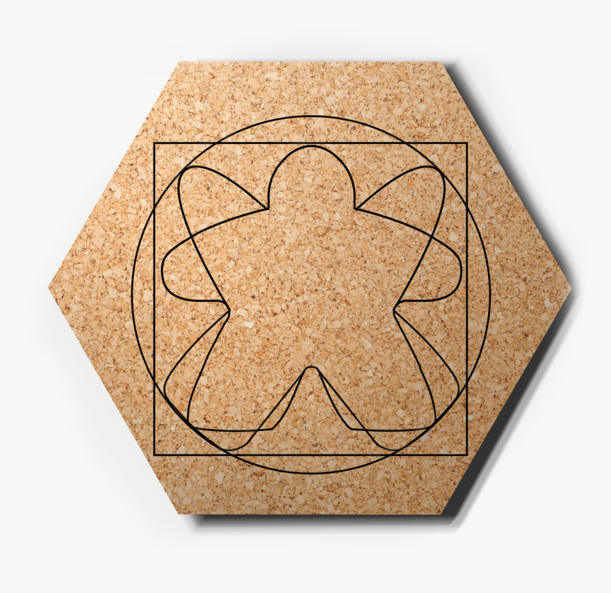 Set Of 7 Cork Pads “meeple Da Vinci” - Floor, HD Png Download