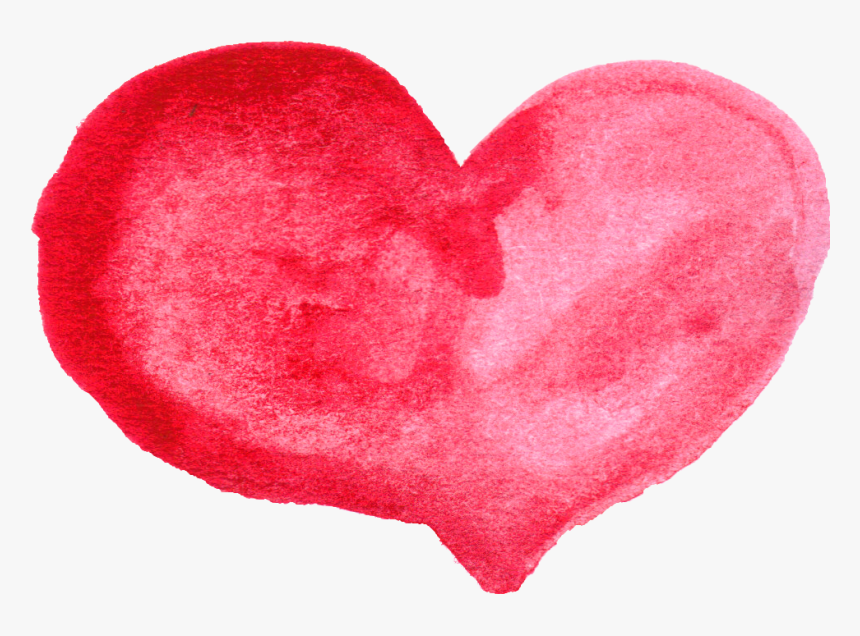 Red Watercolor Heart - Love Water Color Png, Transparent Png