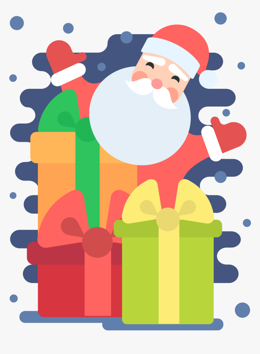 Transparent Santa And Reindeer Png - Santa Claus, Png Download