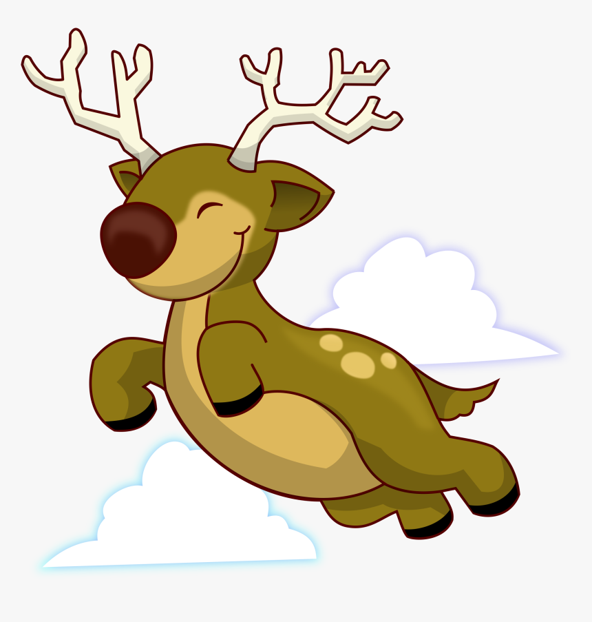 Flying Reindeer Clip Arts - Flying Reindeer Clipart, HD Png Download