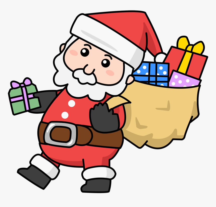 Cute Santa And Reindeer Clipart - Christmas Cute Cartoon Santa, HD Png Download