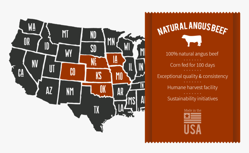 Aged Porterhouse Steak Hand Cut - State Abbreviations, HD Png Download