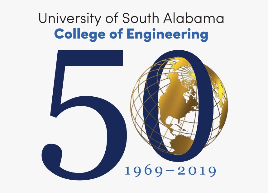 Usa College Of Engineering 50th Anniversary Logo - University Of South Alabama Logo College Of Engineering, HD Png Download